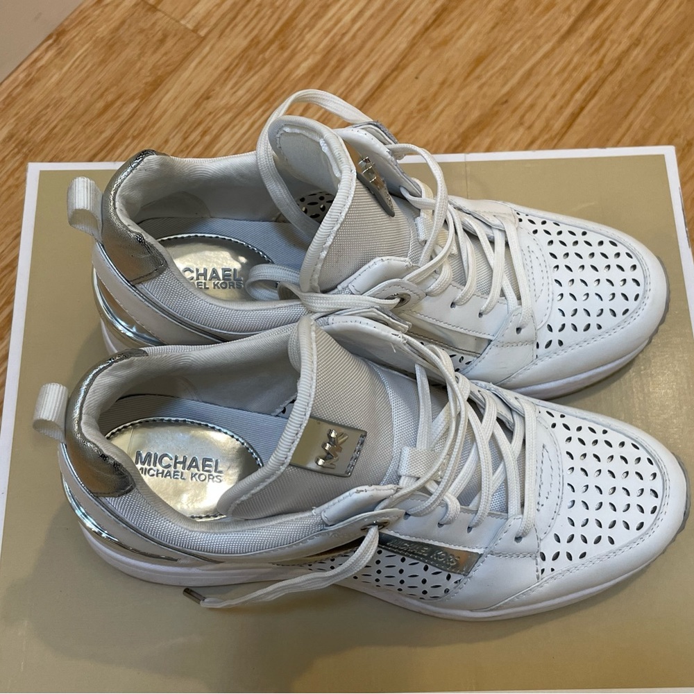 Michael Kors Leather Trainer Sneakers - Picture 4 of 5